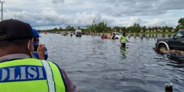 Banjir di Bukit Rawi Terapkan Buka-Tutup, Polda Kalteng Imbau Pengendara Selalu Waspada