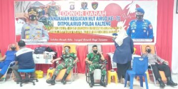 Ditpolairud Polda Kalteng Gelar Baksos Donor Darah