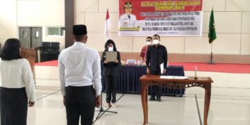 Bupati Lantik Puluhan Anggota BPD di Aula Banama Tingang
