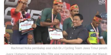 Rachmad Noka Finish Urutan Pertama Men Elite Gubernur Cup Road Race 2022