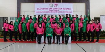 Bhayangkari Cabang Pulang Pisau dan Persit KCK Cabang XXXVII Kodim 1011/Klk Gelar Lomba dan Olahraga Bersama