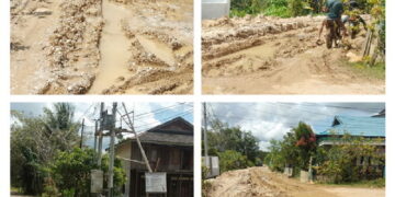Salah Satu Jalan Kecil di Kota Puruk Cahu Bagaikan Kubangan Lumpur