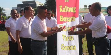Polda Kalteng Gelar Apel Kalteng Bersatu Melawan Virus Corona