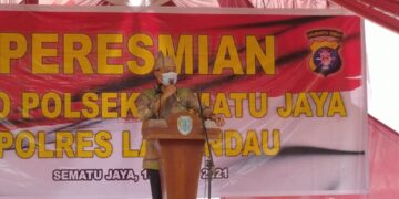 Bupati Lamandau Resmikan Kantor Baru Polsek Sematu Jaya