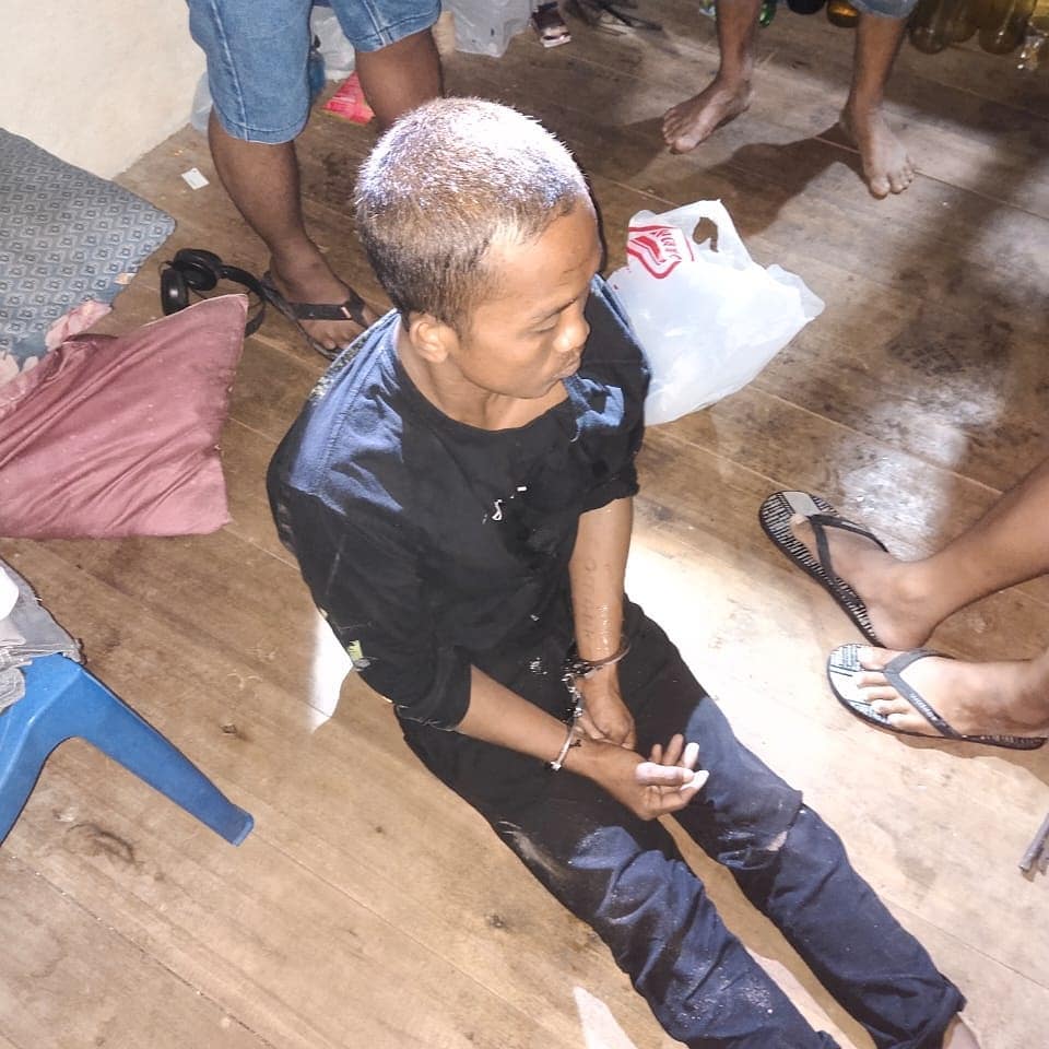 Pelaku percobaan aksi perkosaan yang diringkus aparat Polres Kapuas. Foto : Tbn