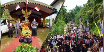 Bupati Lamandau Lepas Peserta Kirab Budaya di Desa Mekar Mulya