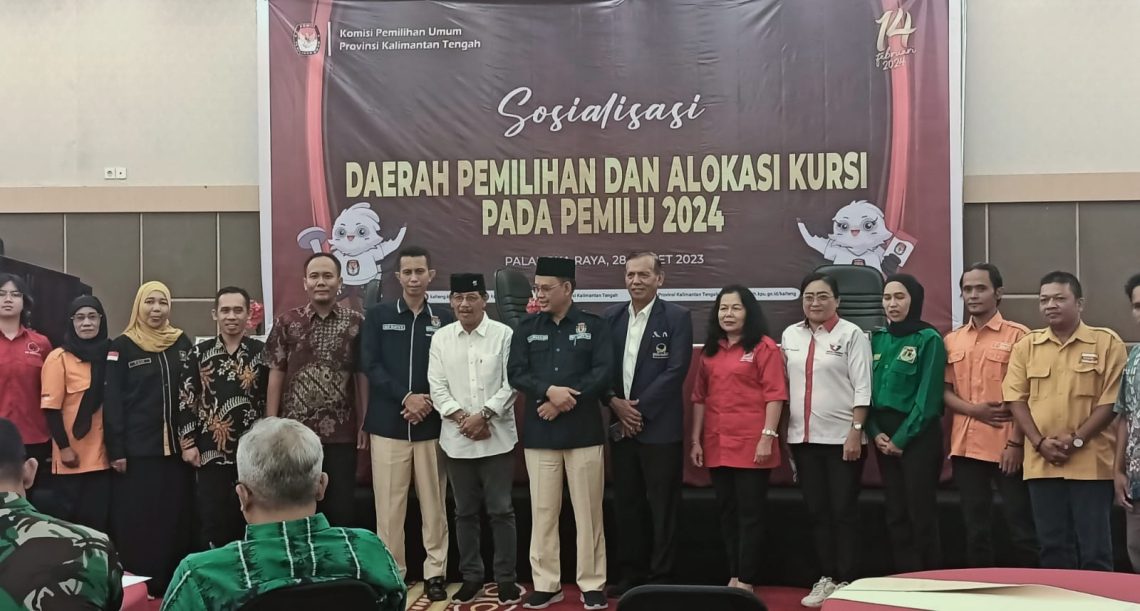 Komisi Pemilihan Umum (KPU) Provinsi Kalimantan Tengah, menggelar Sosialisasi Daerah Pemilihan Alokasi Kursi Pada Pemilu 2024, di Ballroom Hotel Best Western, Jl. RTA. Milono KM. 1,5 Palangka Raya, Selasa (28/3/2023). Foto : Mads