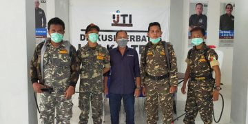Cegah Covid 19 Kantor IJTI Kalteng Disemprot Disinfektan